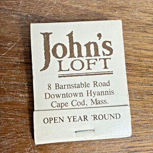 John’s Loft Hyannis Cape Cod Mass Matchbook Restaurant Barnstable Road Vintage